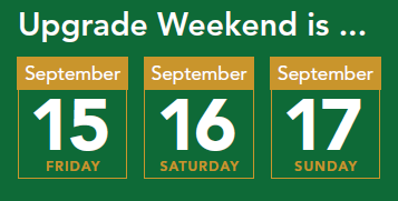 Upgrade weekend snippet Upgrade weekend snippet